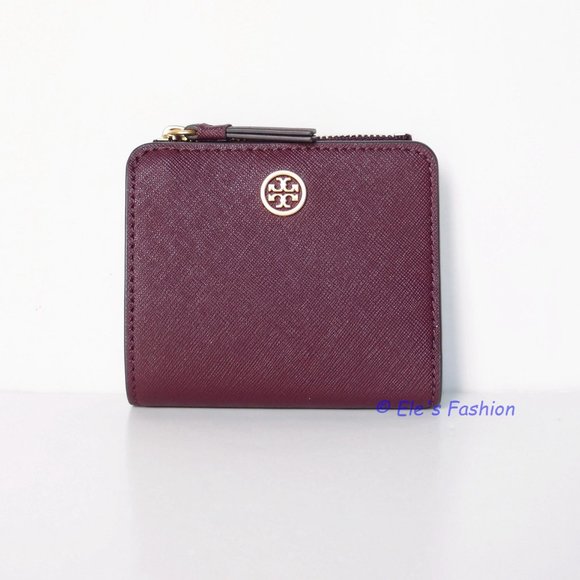 NWT Tory Burch Robinson Mini French Wallet Saffiano Leather